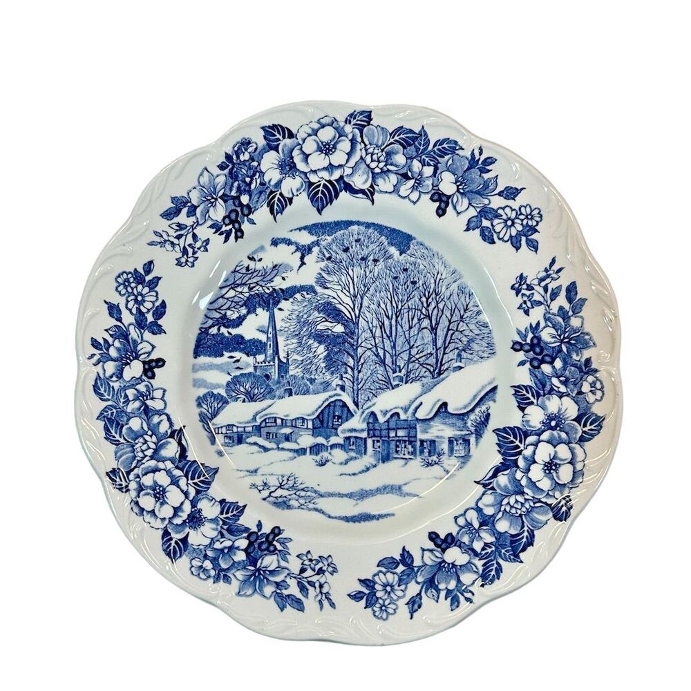 vintage J&G Meakin Stratford on Avon Plate Blue White The Bells Of Holy Trinity